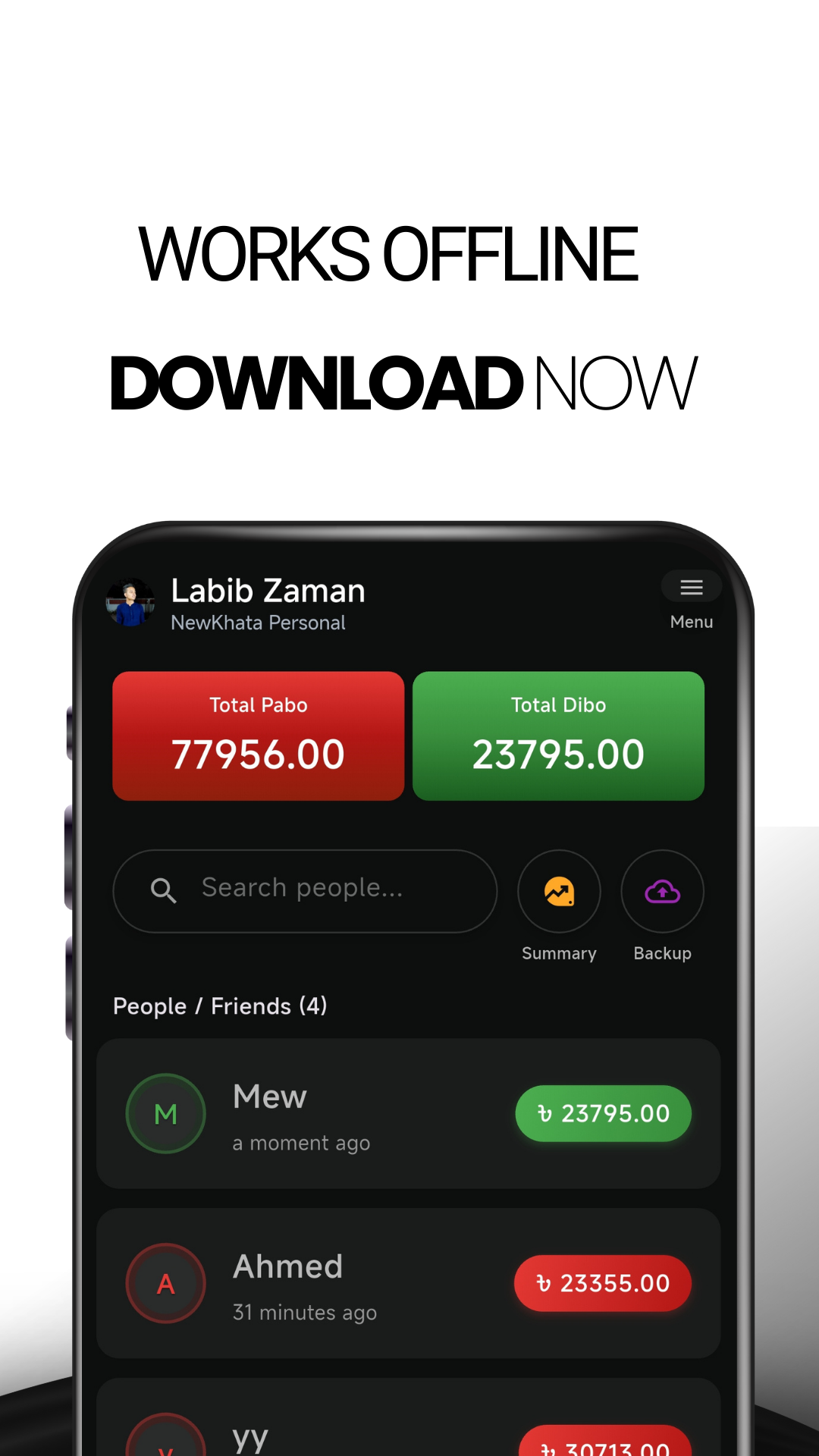 Dashboard - Works Offline